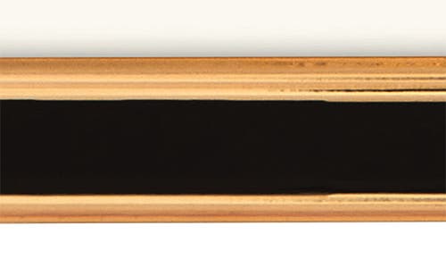 Siena Wide Enamel With Gold Frame, 4 X 6 In Black