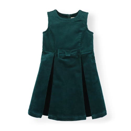 Hope & Henry Girls' Bow Front Jumper, Toddler In Deep Green Corduroy