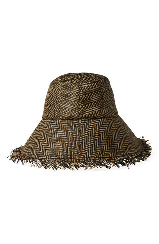 Shop Brixton Alice Packable Bucket Hat In Black/ Natural