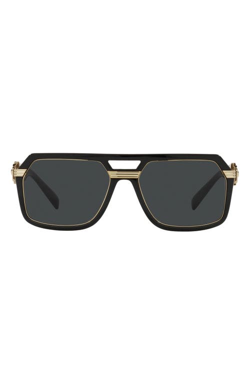 VERSACE VERSACE 58MM AVIATOR SUNGLASSES 