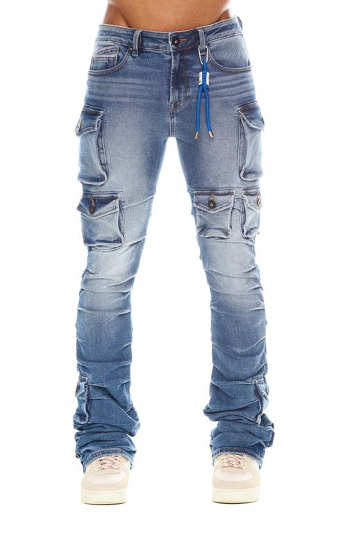 Cult of Individuality Hipster Nomad Stacked Bootcut Cargo Jeans in Pino 