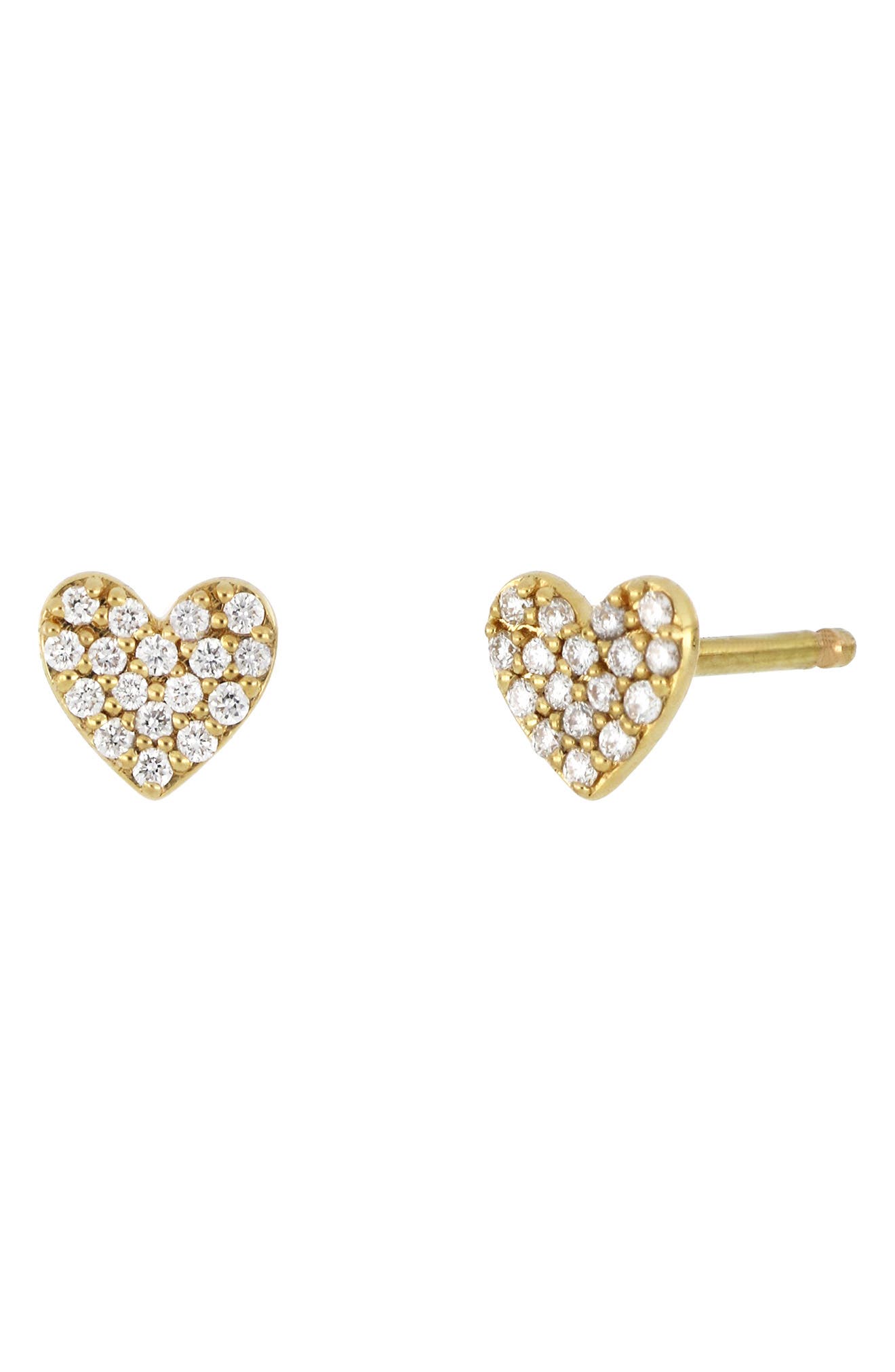 mini heart stud earrings