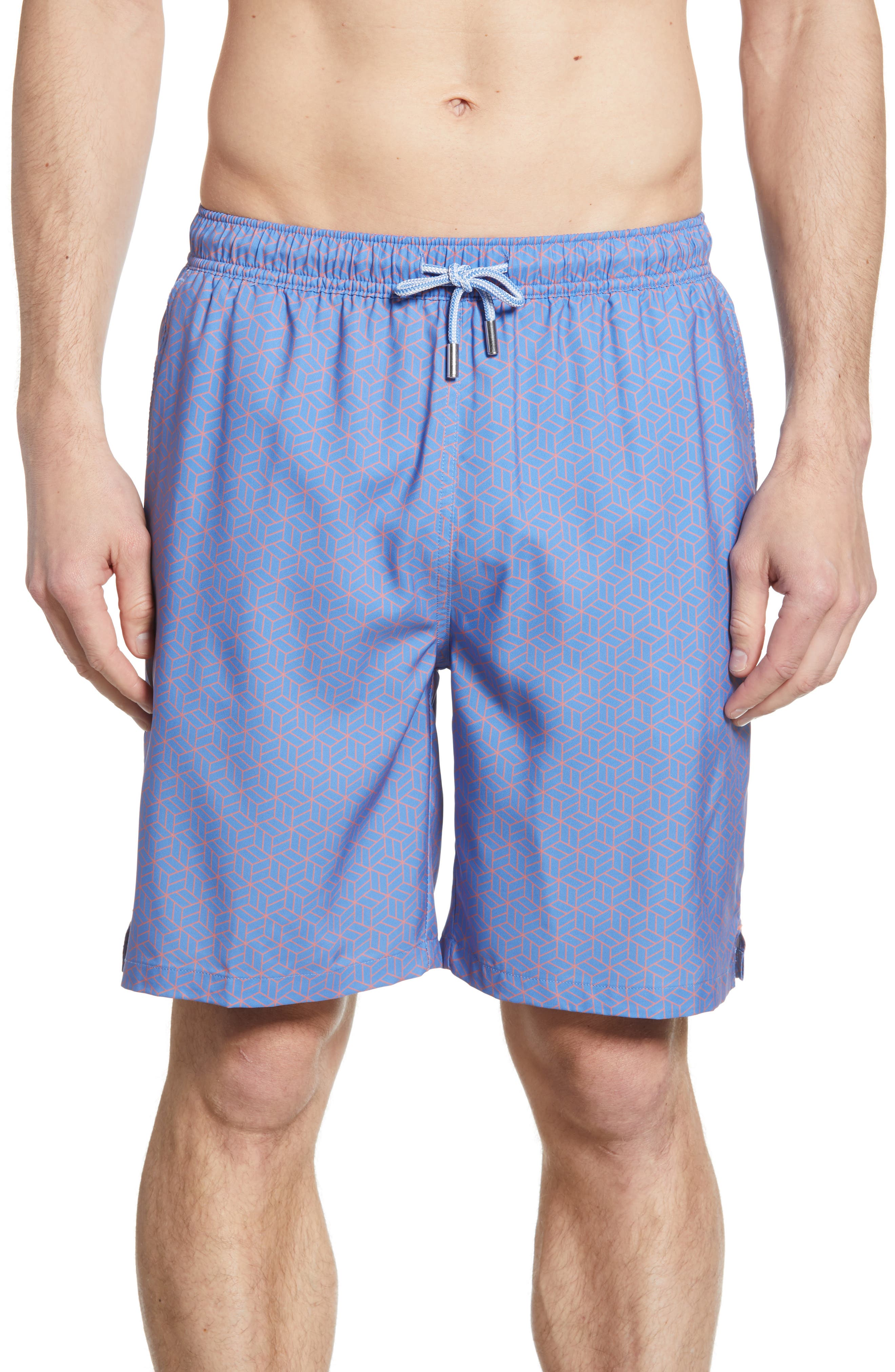 Peter Millar Coastal Cubist Swim Trunks, Blue