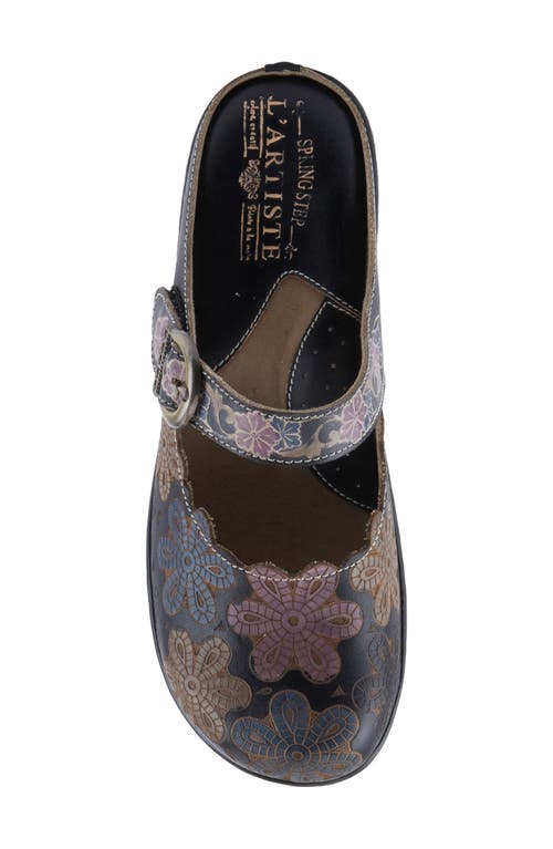 L'artiste By Spring Step Flochino Platform Mule In Black Multi