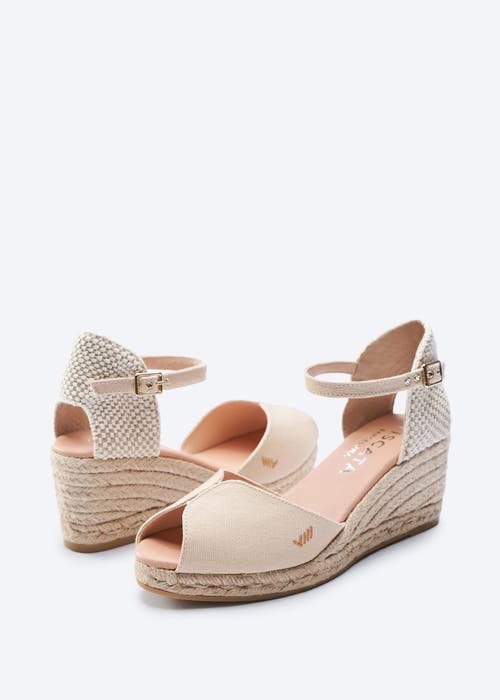 Viscata Sacova Canvas Espadrille Sandal Wedges In Beige