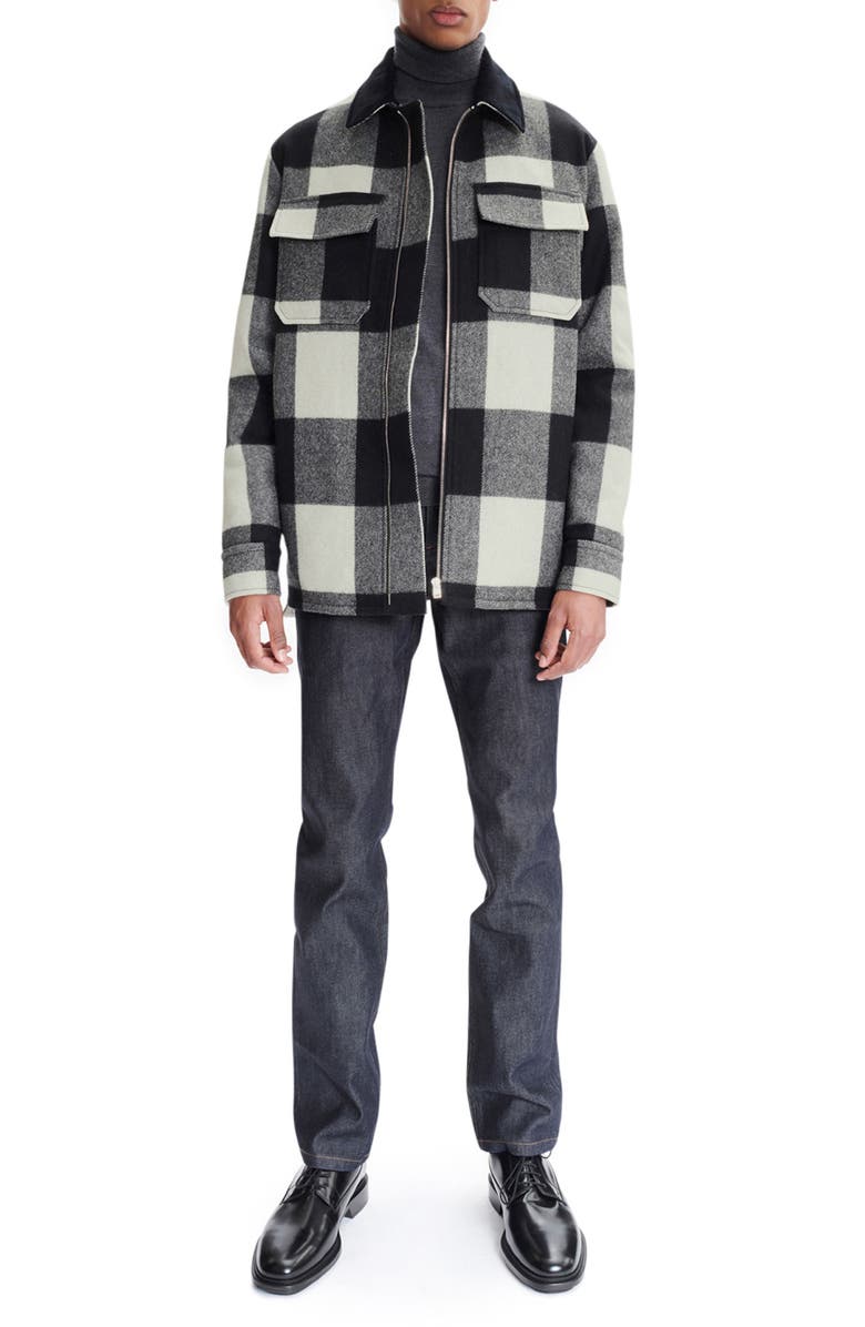 A.P.C. Ian Check Blouson Wool Blend Jacket, Main, color, 