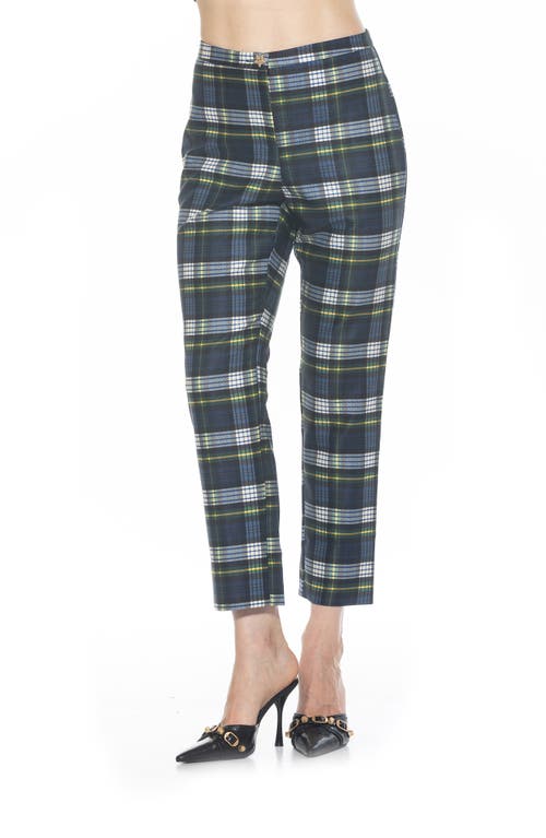 Alexia Admor Stefan Ankle Pants In Blue Plaid