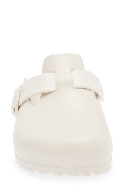 Birkenstock Women's Boston Slip On Buckled Clog Flats In Eggshell