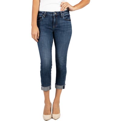 Kut From The Kloth Amy Raw Hem Crop Straight Leg Jeans, Blue