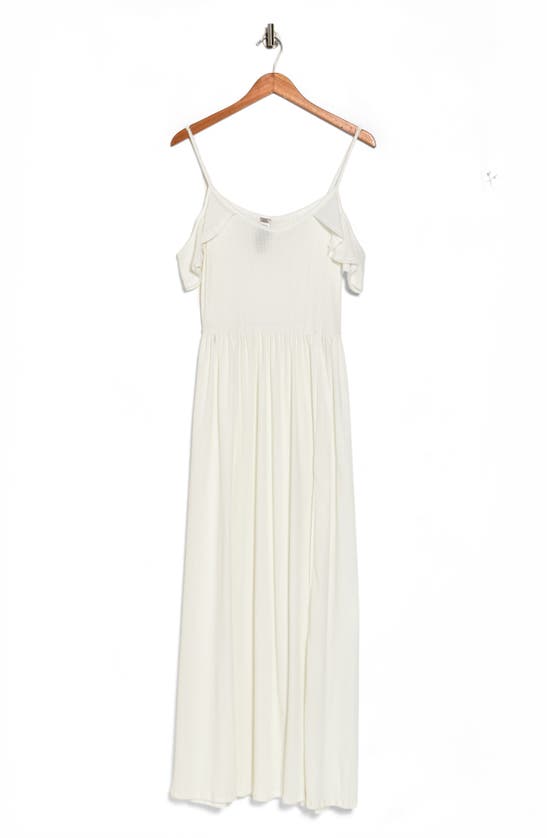 Shop Go Couture Cold Shoulder Maxi Dress In Ivory