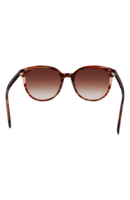 Longchamp Heritage 55mm Gradient Round Sunglasses In Textured Red