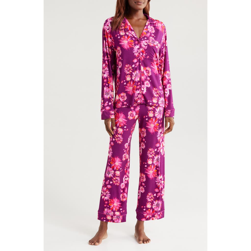 Alivia Sofia Print Crop Pajamas In Grace's Garden Berry