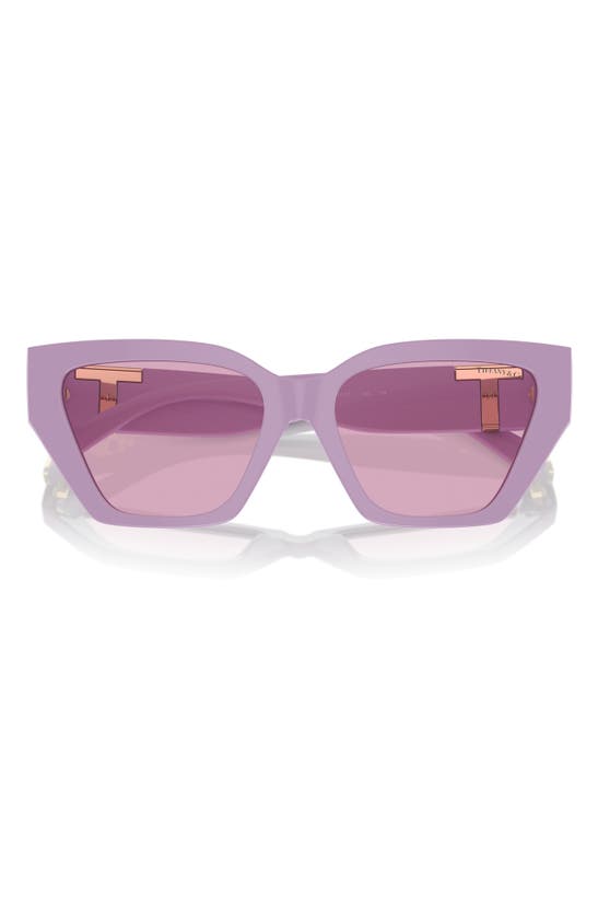 Shop Tiffany & Co 55mm Cat Eye Sunglasses In Violet