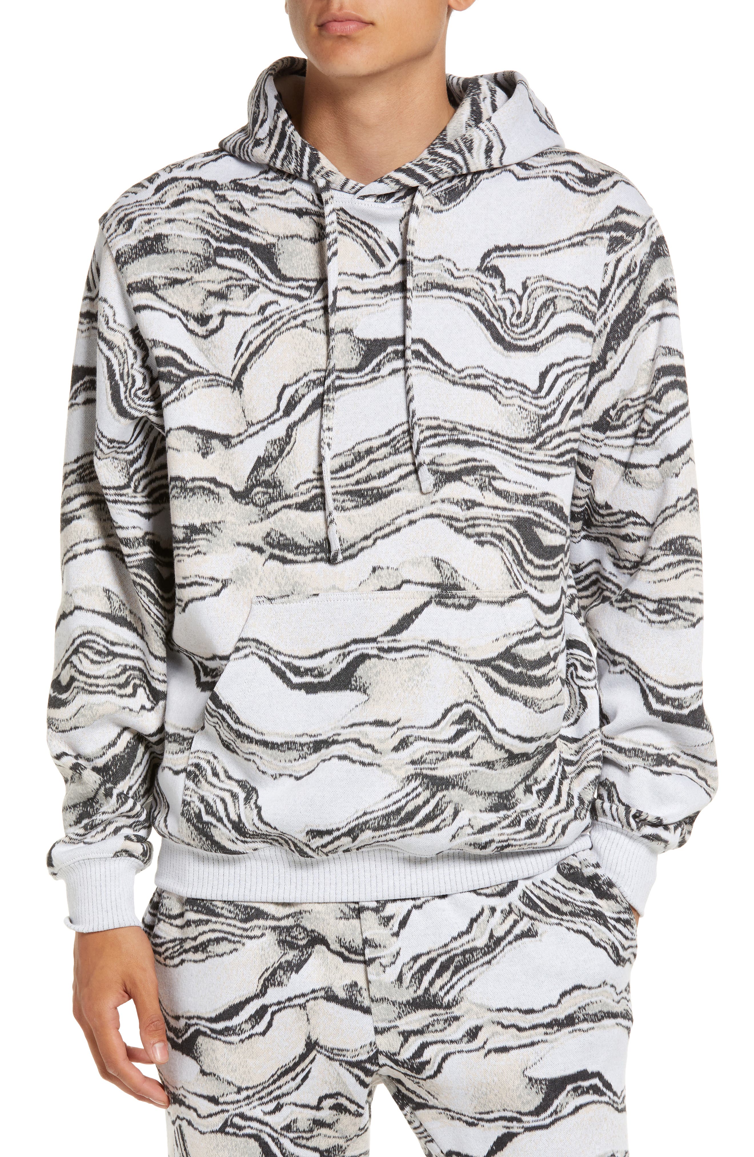Twenty Canyon Strata Hyper Reality Knit Hoodie in Rose Quartz