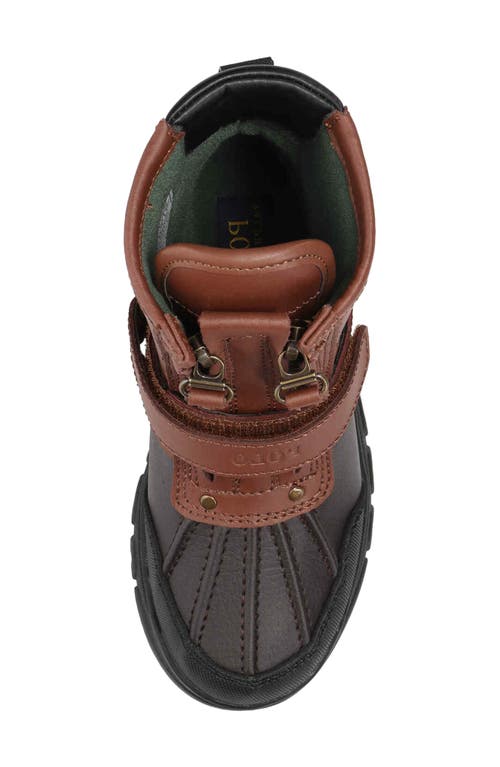 Shop Polo Ralph Lauren Kids' Conquered High Duck Boot In Chocolate/tan