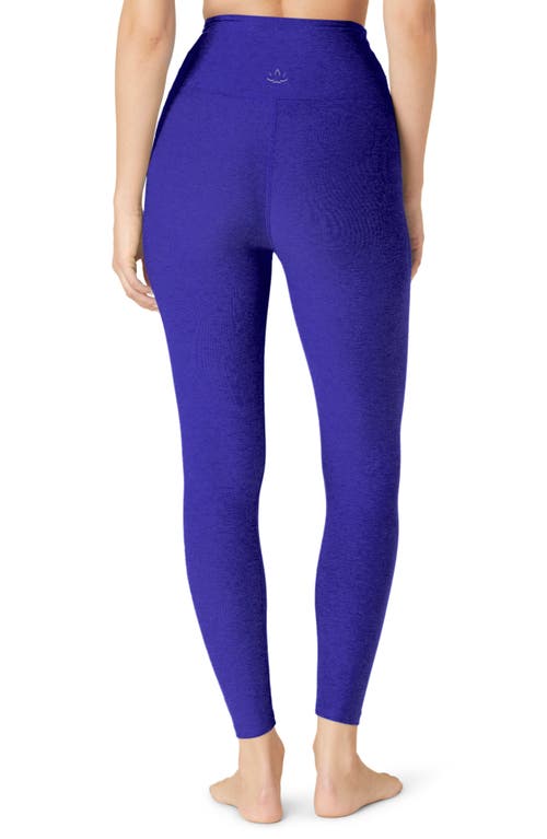 Shop Beyond Yoga At Your Leisure Space Dye High Waist Midi Leggings In Vibrant Royal