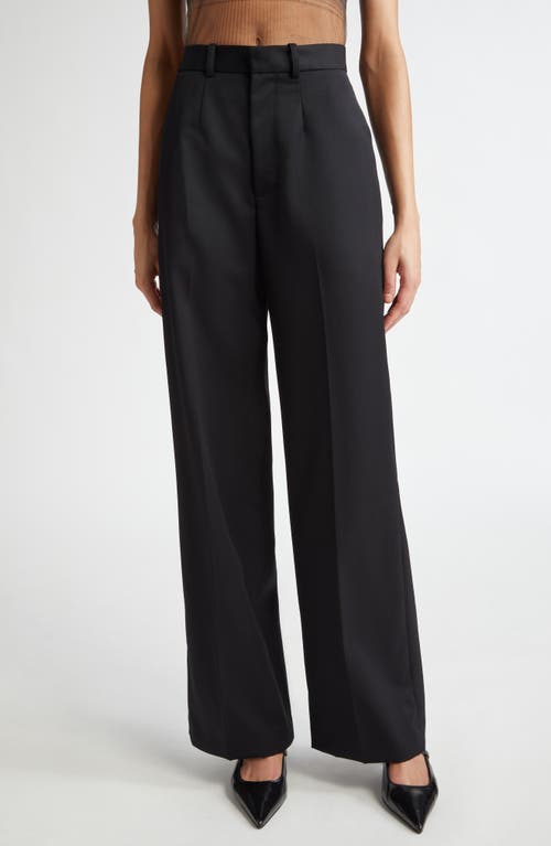 Shop Grace Ling Peek Open Thigh Wool Gabardine Pants In Black