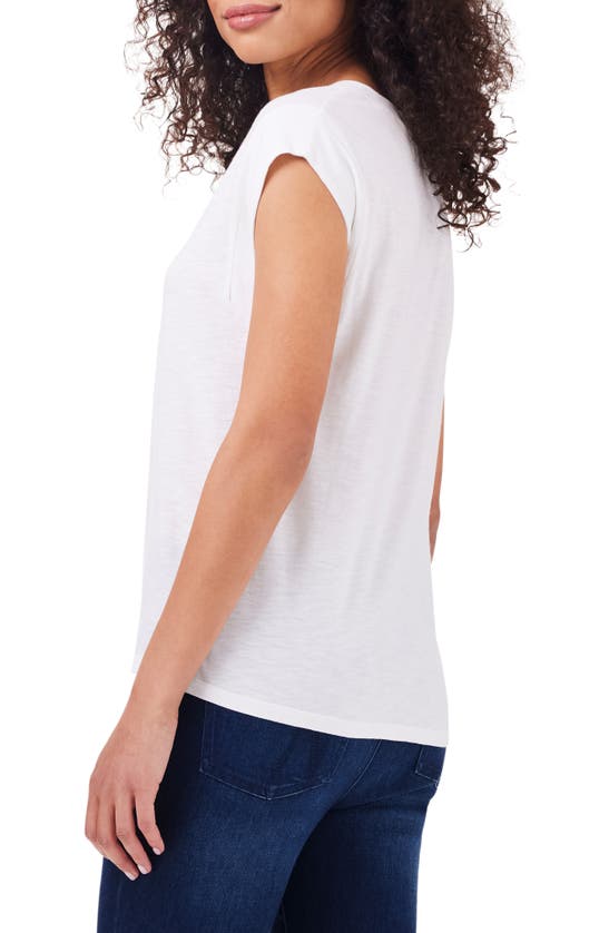 Nzt By Nic+zoe Cap Sleeve V-neck Top In Paper White