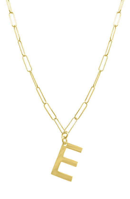 Adornia 14k Yellow Gold Plated Sterling Silver Initial Necklace In Gold - E