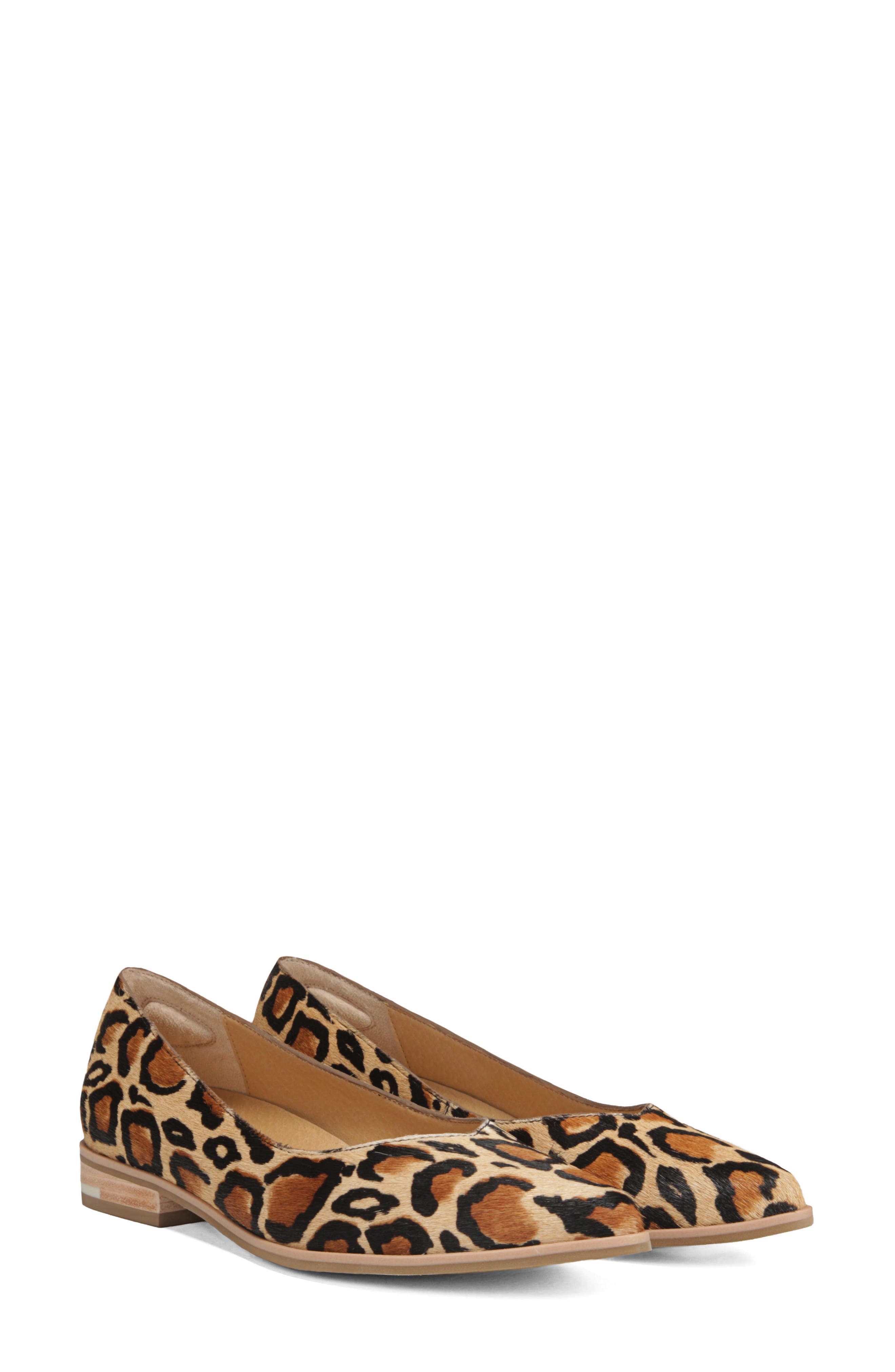 leopard print calf hair flats