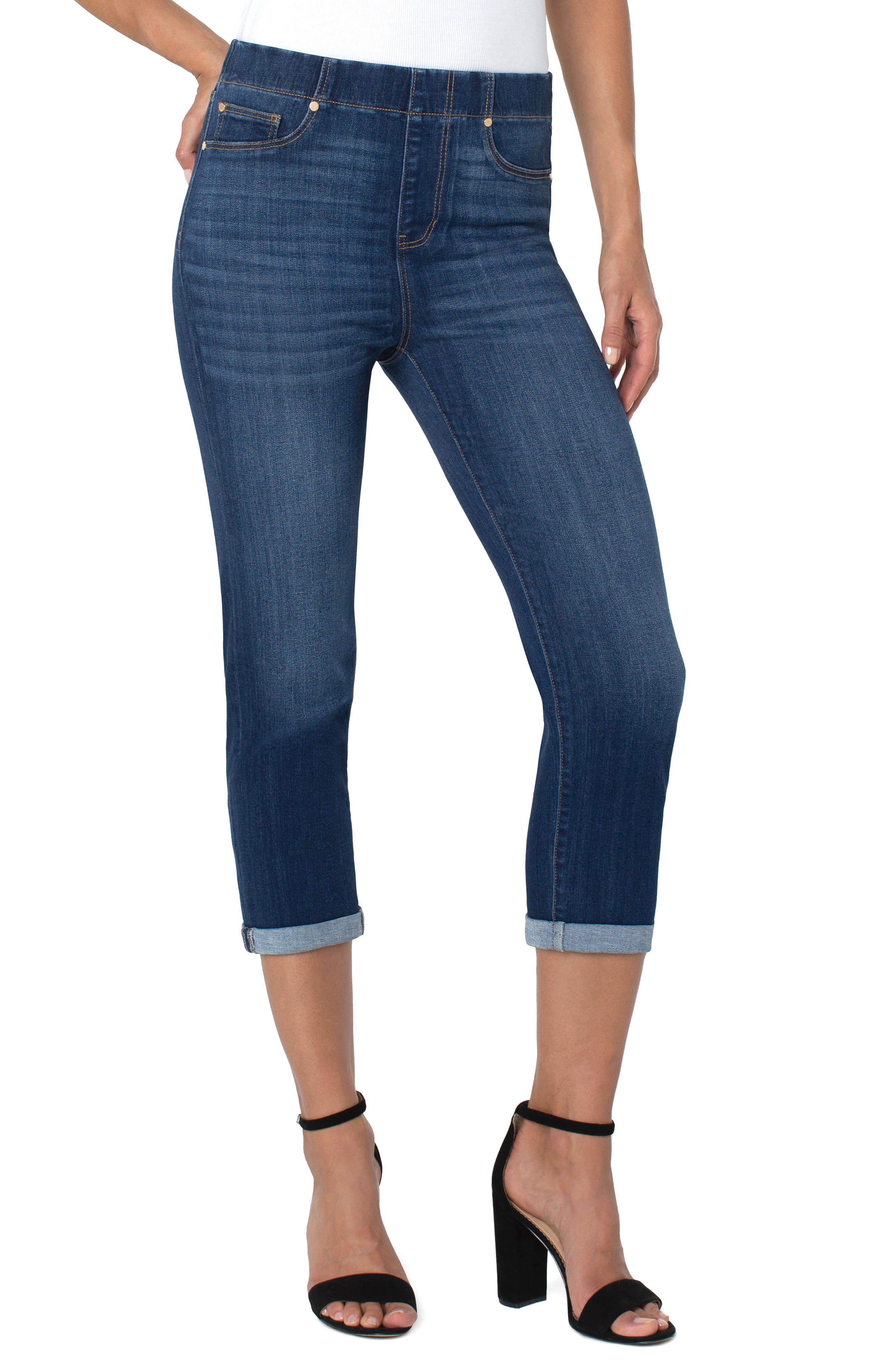 liverpool chloe capri rolled cuff jean