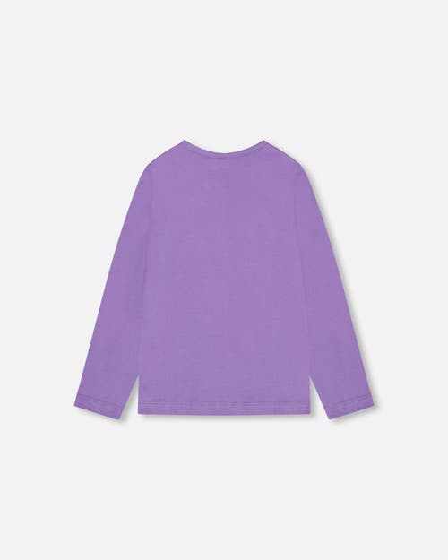 Shop Deux Par Deux Little Girl's Long Sleeve T-shirt Purple In Bougainvillea