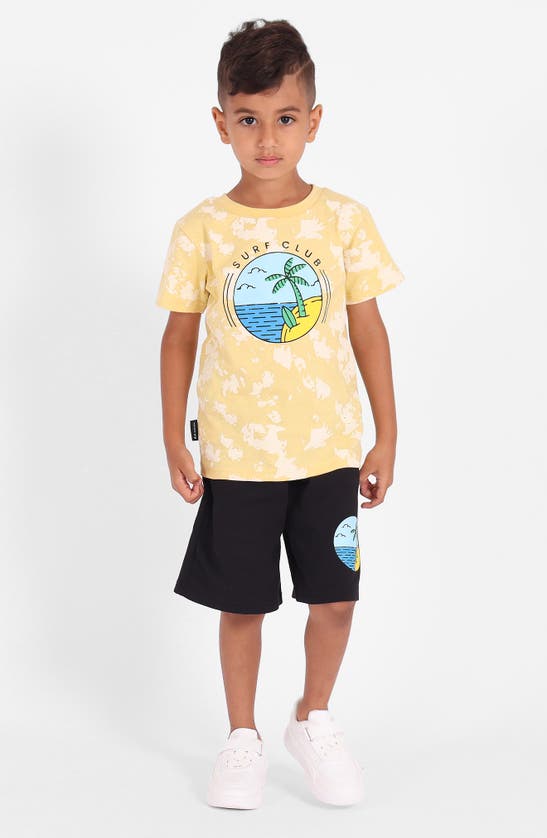 Shop Dot Australia Kids' Surf Scene Shorts In Black
