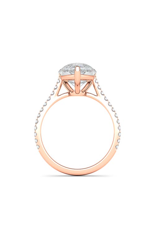 Shop Hautecarat Pear Cut Pavé Lab Created Diamond Ring In 2.50 Ctw 18k Rose Gold