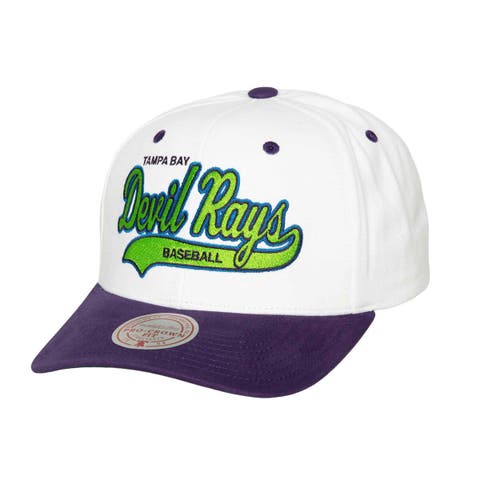 Men's Mitchell & Ness White Tampa Bay Rays Cooperstown Collection Tail Sweep Pro Snapback Hat