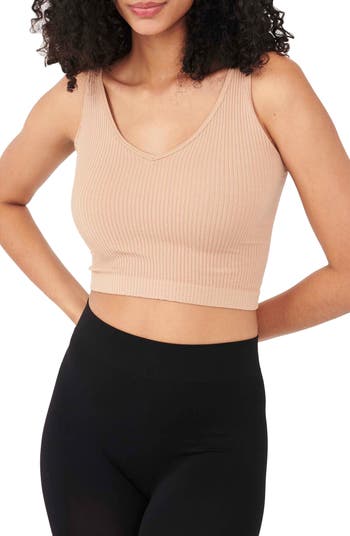 Loovoo Women's Ribbed Workout Crop Tops with Built in Bra Brami