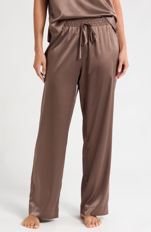 Natori Glamour Satin Pajama Pants in Taupe 