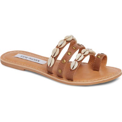 Steve Madden Seashore Embellished Slide Sandal, Brown