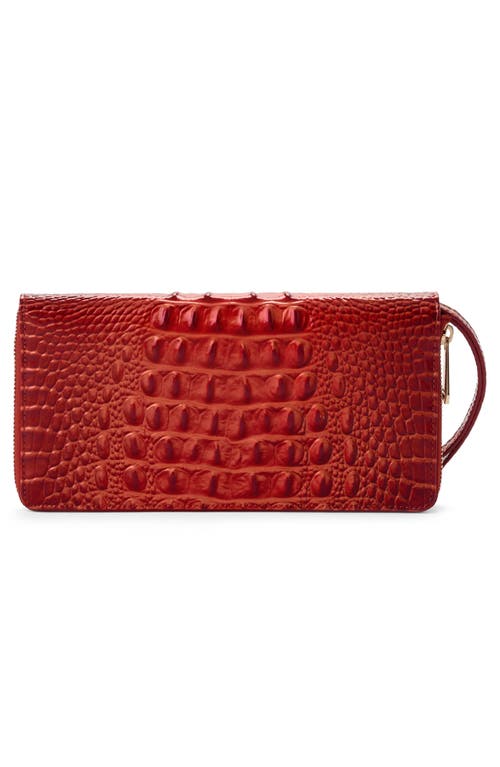 Shop Brahmin Skyler Croc Embossed Leather Wallet In Radiant Red