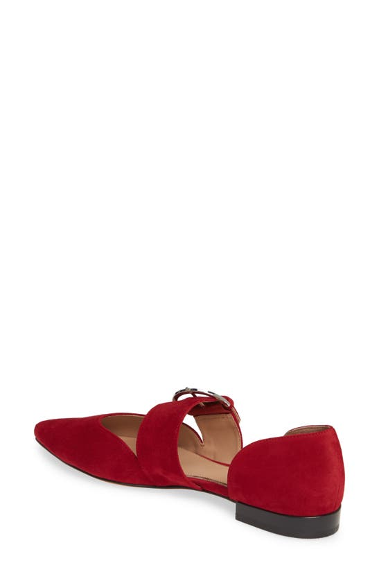 Shop Linea Paolo Dean Pointy Toe Flat In Red Suede