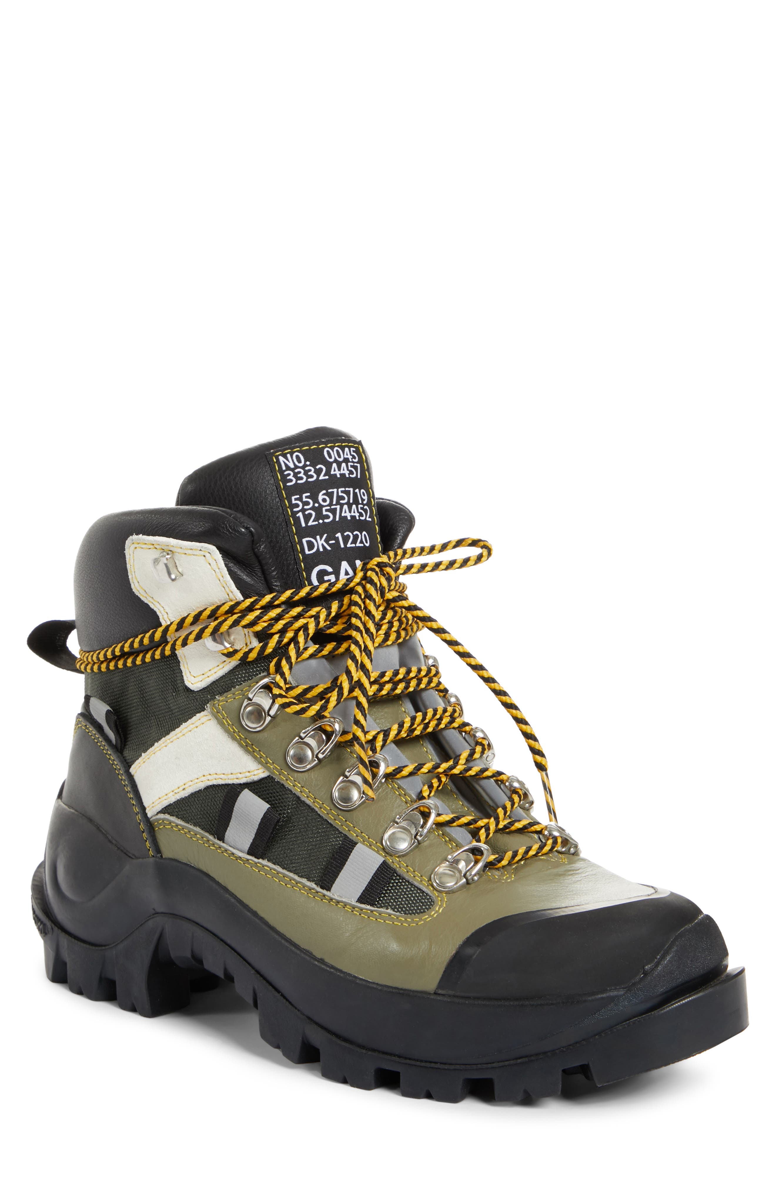 Ganni Trekking Hiking Boot, Green