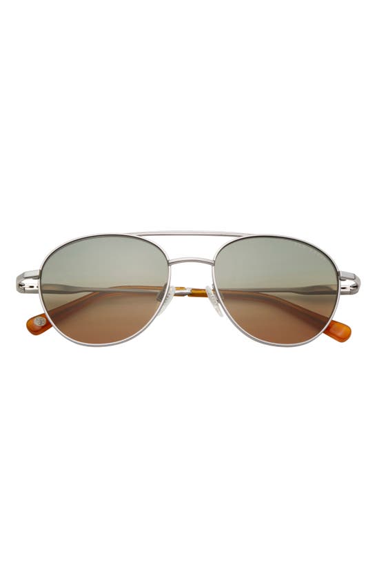 Shop Ted Baker 54mm Gradient Polarized Aviator Sunglasses In Gunmetal