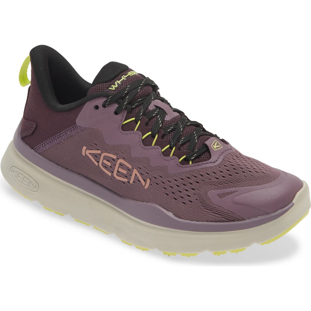 Keen Wk450 Walking Sneaker In Black Plum/daiquiri Green