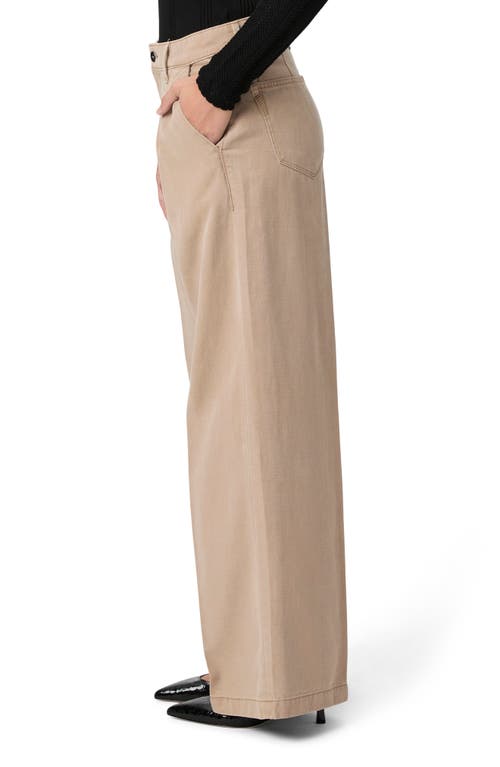 Shop Paige Aurora Pleated Wide Leg Pants In Vintage Flag Stone