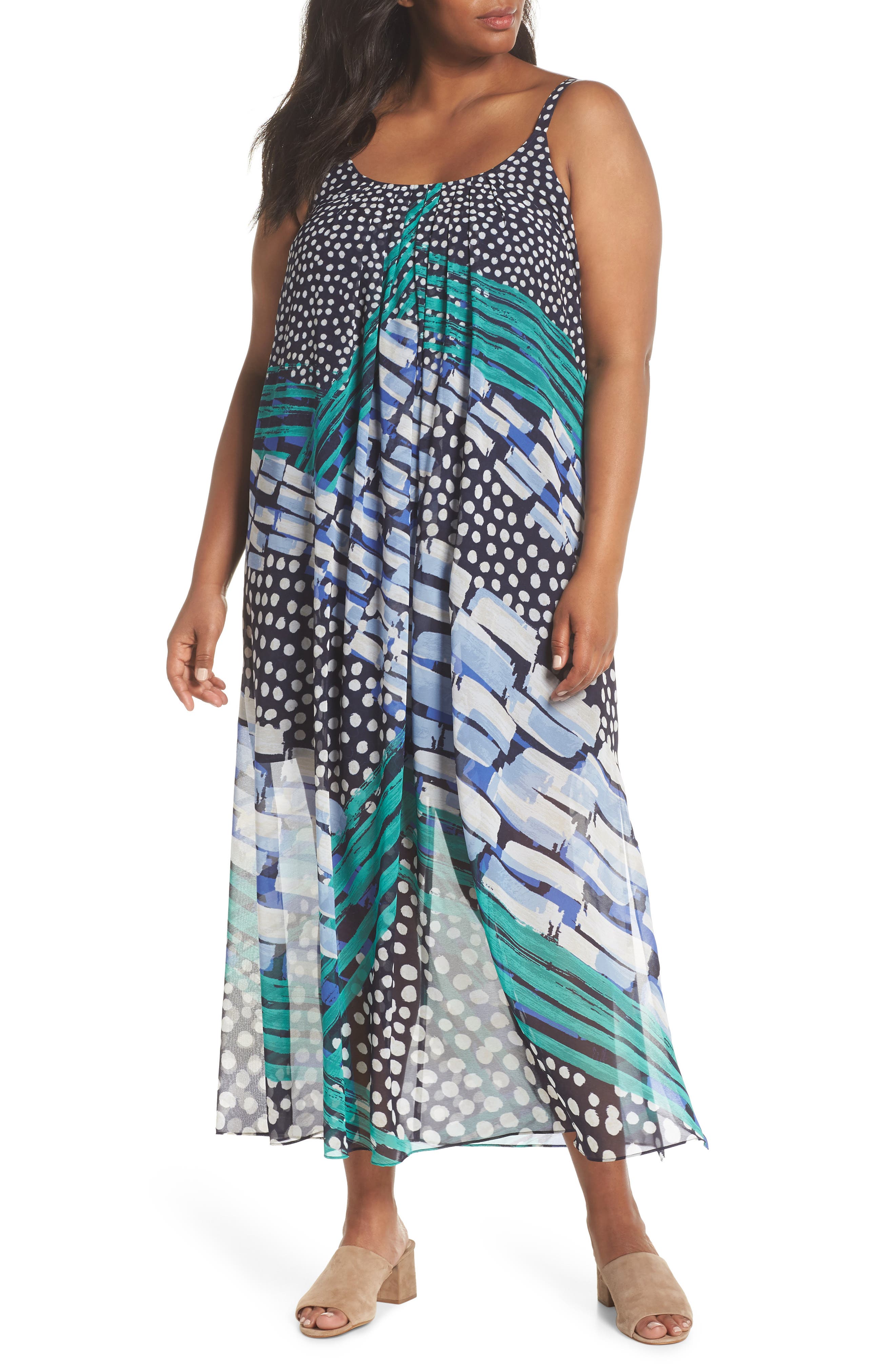 Plus Size Nic+Zoe Bloom Me Away Print Maxi Dress, Blue