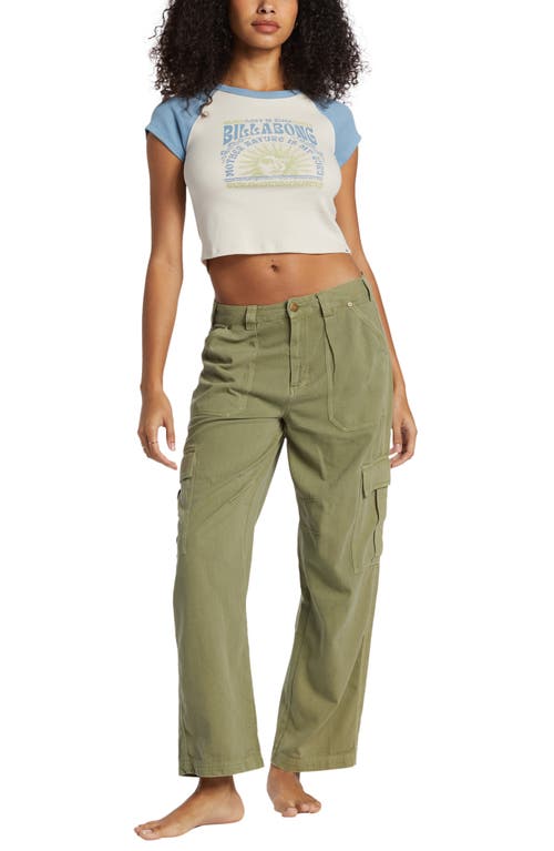 Shop Billabong Blissed Crop Cotton Graphic T-shirt In Blue Shadow