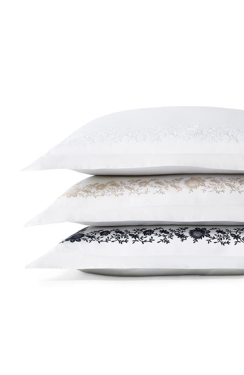 Polo Ralph Lauren Eloise Organic Cotton 624 Thread Count Embroidered Euro Sham In White/polo Navy