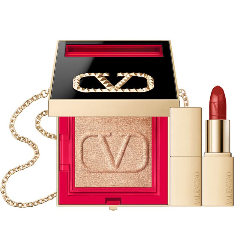 Valentino Go-Clutch Highligher and Mini Lipstick Set