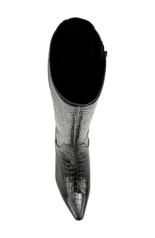 Naturalizer Deesha Pointed Toe Knee High Kitten Heel Boot In Black