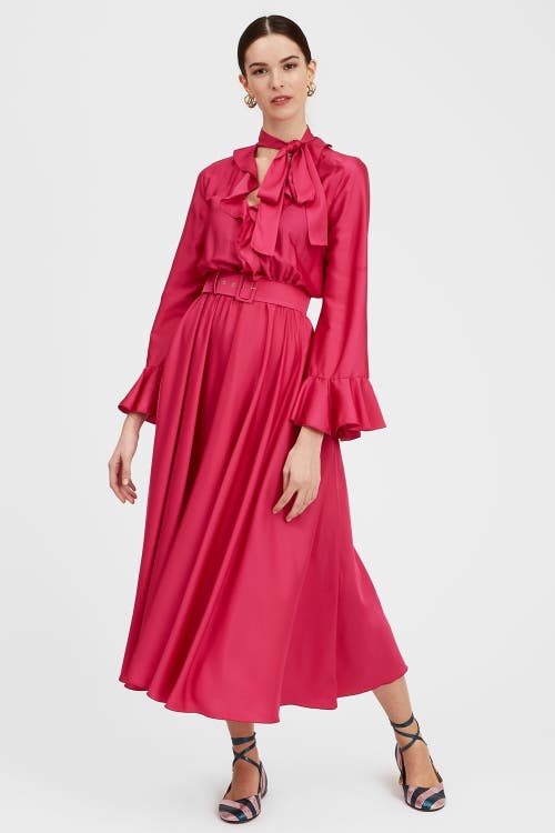 La Doublej Belted Baby Maxi Dress In Solid Cyclamen