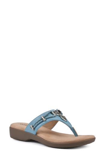 Cliffs By White Mountain Bailee Sandal In Turquoise/woven