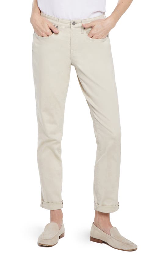 Nydj Margot Cuffed High Rise Girlfriend Jeans In Feather In Feather
