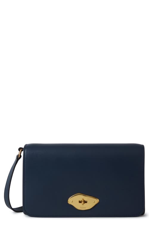 Mulberry Lana High Gloss Leather Wallet On A Strap In Gray