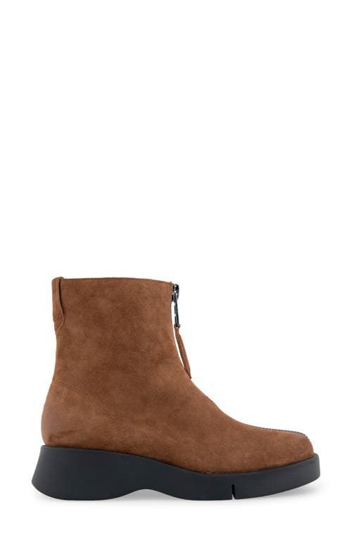 Shop Aerosoles Francis Zip-up Bootie In Tobacco Suede