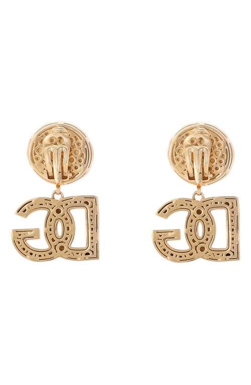 Dolce & Gabbana Dolce&gabbana Dg Logo Imitation Pearl Clip-on Earrings In Zoo00 Oro