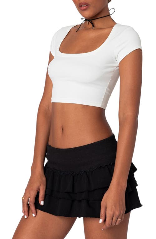 Shop Edikted Ricki Crop T-shirt In White